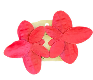 Red Flower Petal Earrings