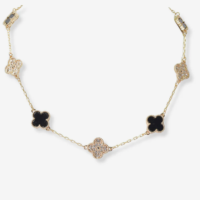Ladies' Clover Crystal Fashion Necklace