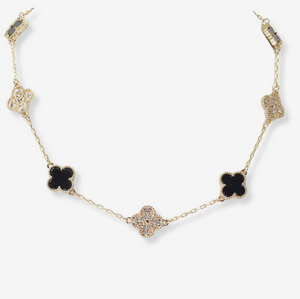 Ladies' Clover Crystal Fashion Necklace