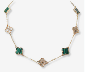 Ladies' Clover Crystal Fashion Necklace
