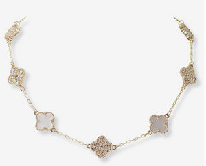 Ladies' Clover Crystal Fashion Necklace