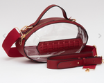Load image into Gallery viewer, Football Shaped Transparent/Clear Stadium Crossbody Bag
