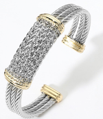 Load image into Gallery viewer, Mixed Metal Cable Wire Cuff Bracelet

