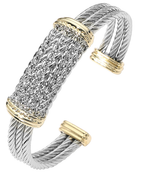 Load image into Gallery viewer, Mixed Metal Cable Wire Cuff Bracelet
