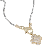 Load image into Gallery viewer, Rhinestone Clover Pendant Necklace
