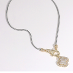 Load image into Gallery viewer, Rhinestone Clover Pendant Necklace
