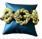 Load image into Gallery viewer, Chunky Gold Tone Textured Circle Bracelet
