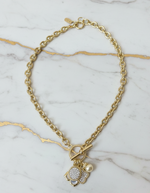 Load image into Gallery viewer, Golden Clover Charm Toggle Necklace
