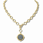 Load image into Gallery viewer, Faceted Medallion Toggle Chain Necklace
