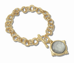 Load image into Gallery viewer, Geometric Faceted Charm Toggle Bracelet
