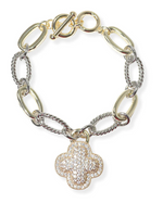 Load image into Gallery viewer, Ladies' Chain Link Clover Toggle Bracelet
