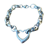 Load image into Gallery viewer, Stainless Steel Rolo Chain Heart/Love Bracelet
