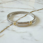 Load image into Gallery viewer, Sterling Cuff w/ Pave Accent Bar
