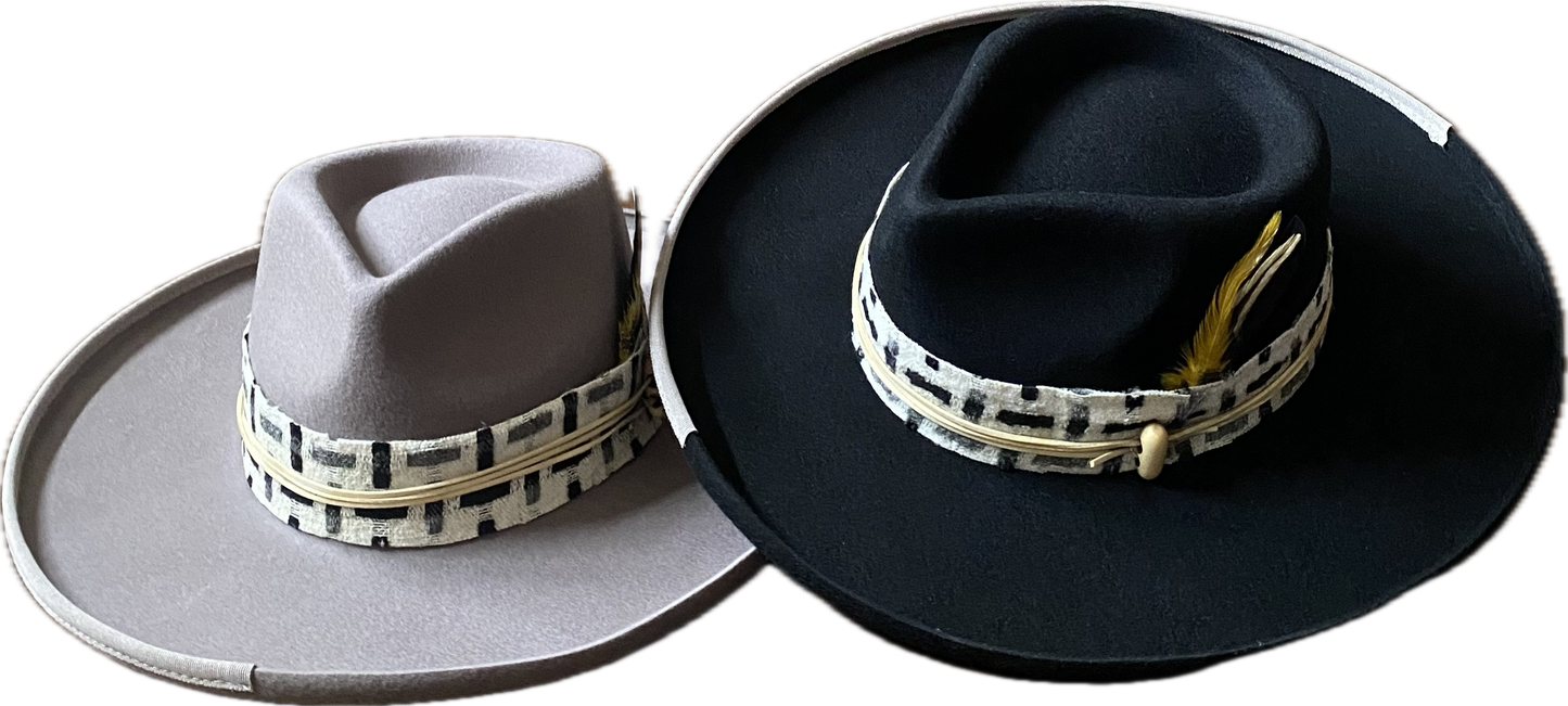 Wide Brim Fedora 100% Australia Wool Felt Hat Pencil Brim Big Hats