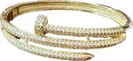 Load image into Gallery viewer, Gold Pave Nail Head Bracelet Cuff
