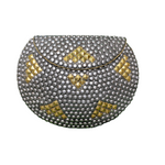 Load image into Gallery viewer, Pewter and Gold Metal Mosaic Studded Bag
