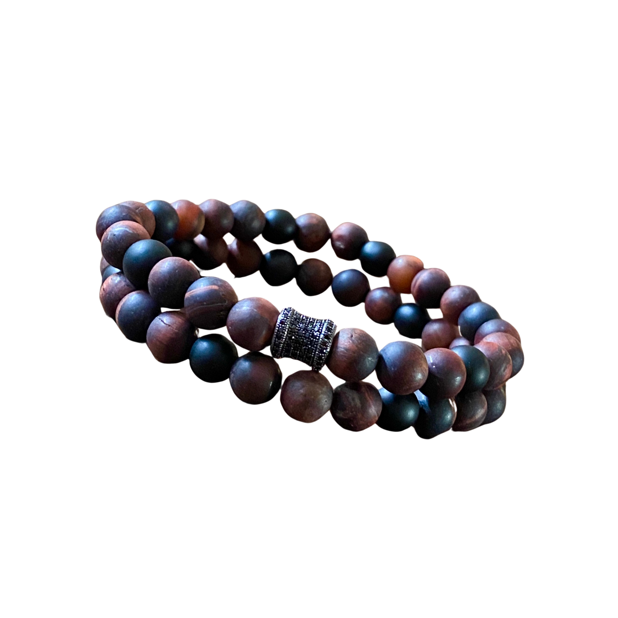 Men's Red Tiger's Eye Bracelet Stack