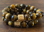 Load image into Gallery viewer, Tiger&#39;s Eye Stretch Bracelet w/ Gold Vermeil Accent Bead
