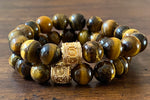 Load image into Gallery viewer, Tiger&#39;s Eye Stretch Bracelet w/ Gold Vermeil Accent Bead
