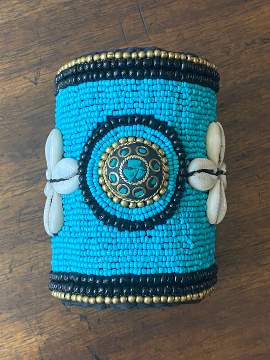 Ladies' Seed Bead and Cowrie Shell Cuff