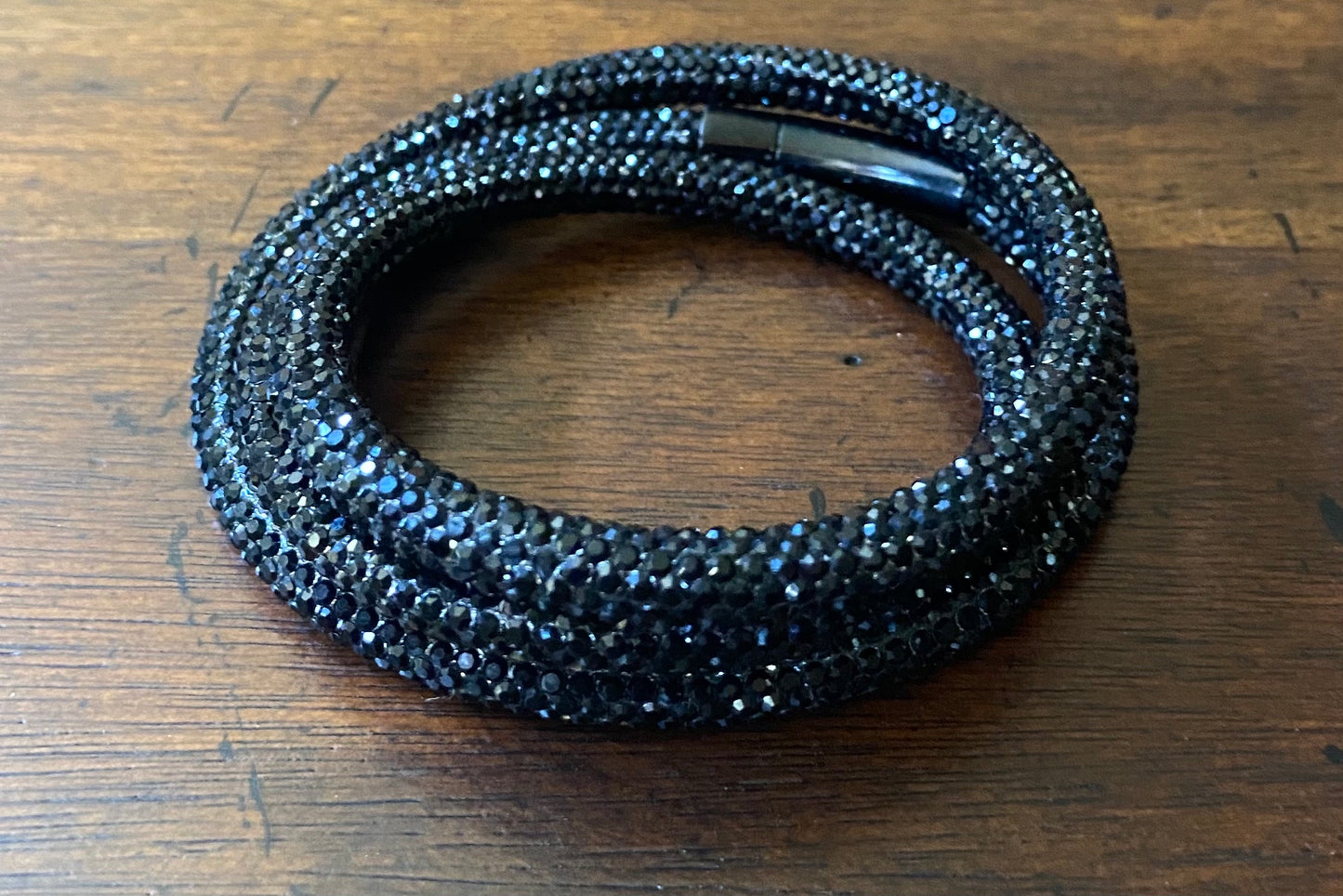 Black Crystal Wrap Bracelet