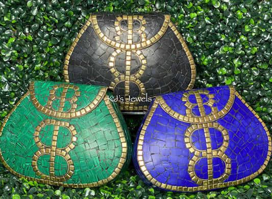 Ladies' Mosaic Tile Bag with Gold Accent Tiles