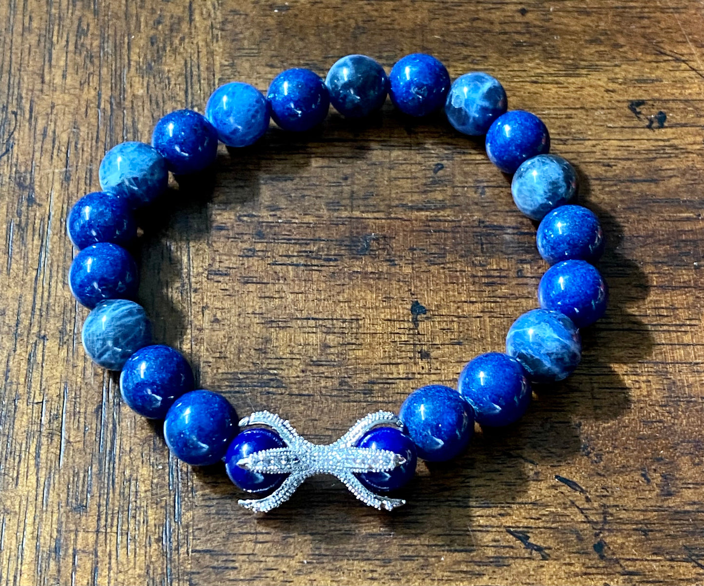 Men's Blue Jade and Sodalite Talon Bracelet