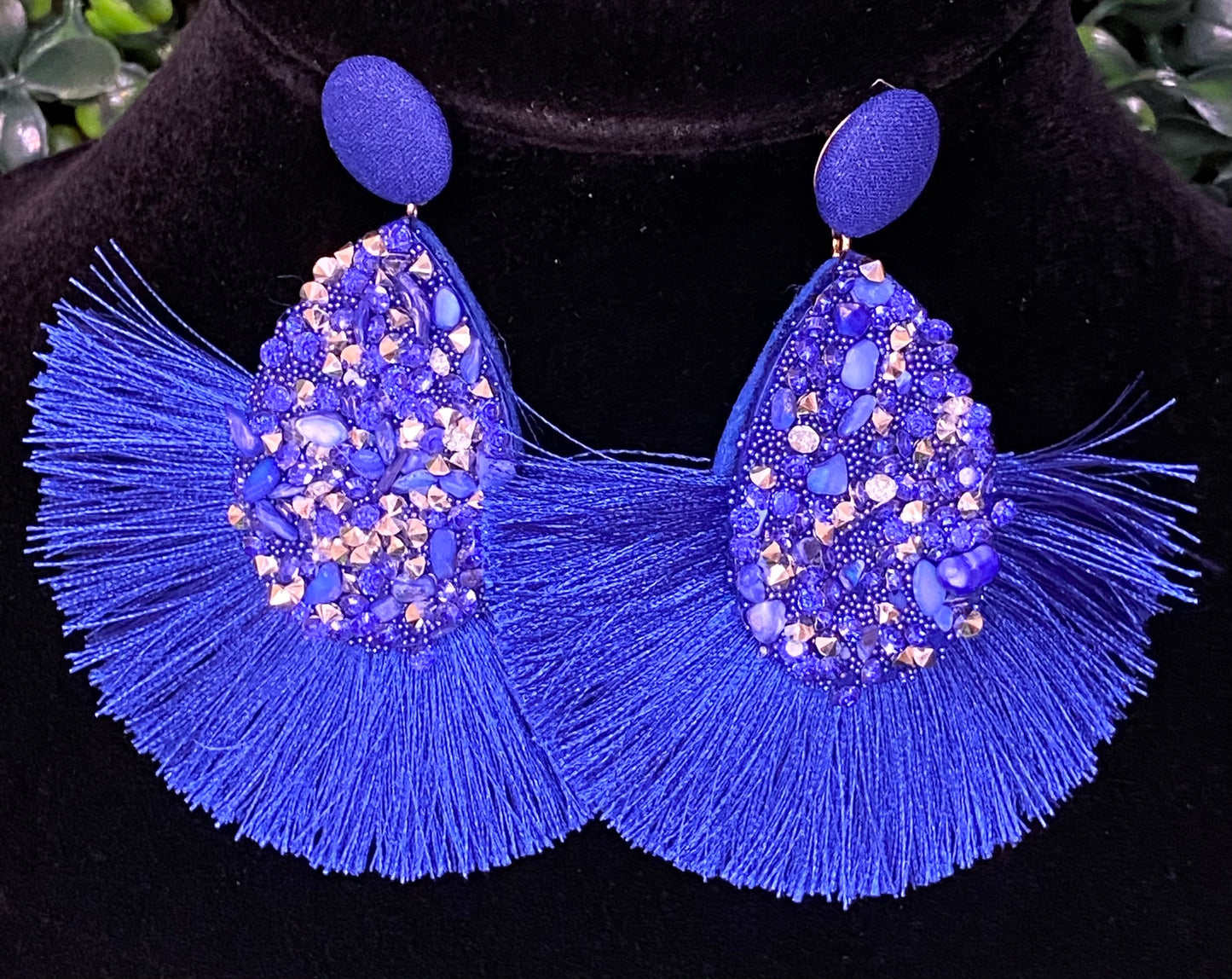 Tassel Earrings with Crystal Accents