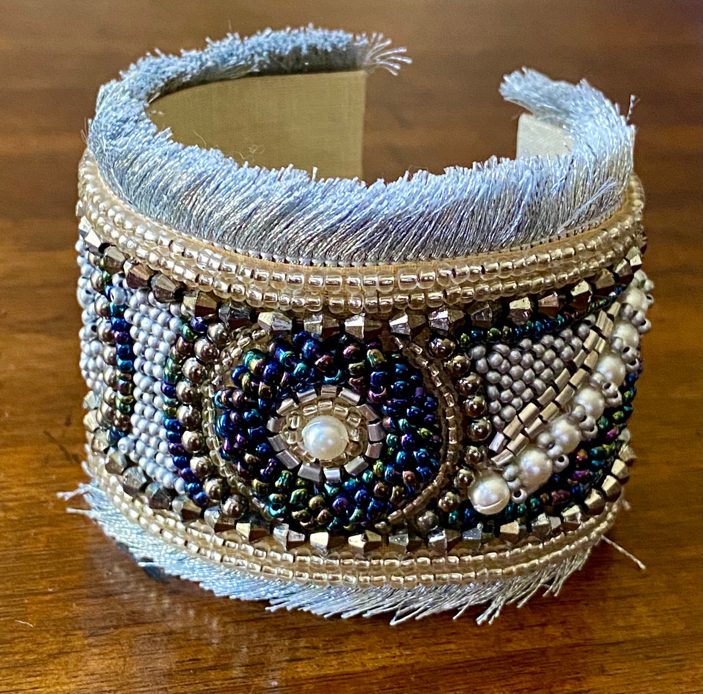 Ladies' Handcrafted Bead and Sequin Cuff