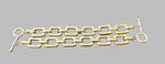 Load image into Gallery viewer, Ladies&#39; Brushed Gold Rectangle Chain Link T-Bar Bracelet
