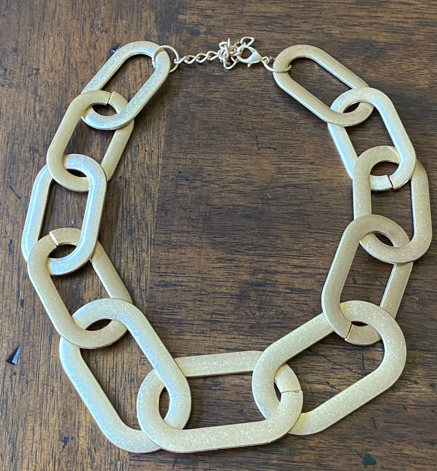Ladies' Brushed Gold Geometric Necklace
