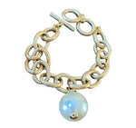 Load image into Gallery viewer, Chunky Chain Link Bracelet With Over-sized Pearl
