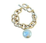 Load image into Gallery viewer, Chunky Chain Link Bracelet With Over-sized Pearl
