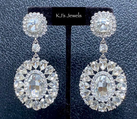Gold/Clear Statement Crystal Earrings