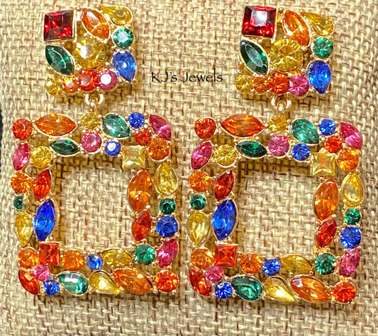 Multi-Colored Crystal Earrings