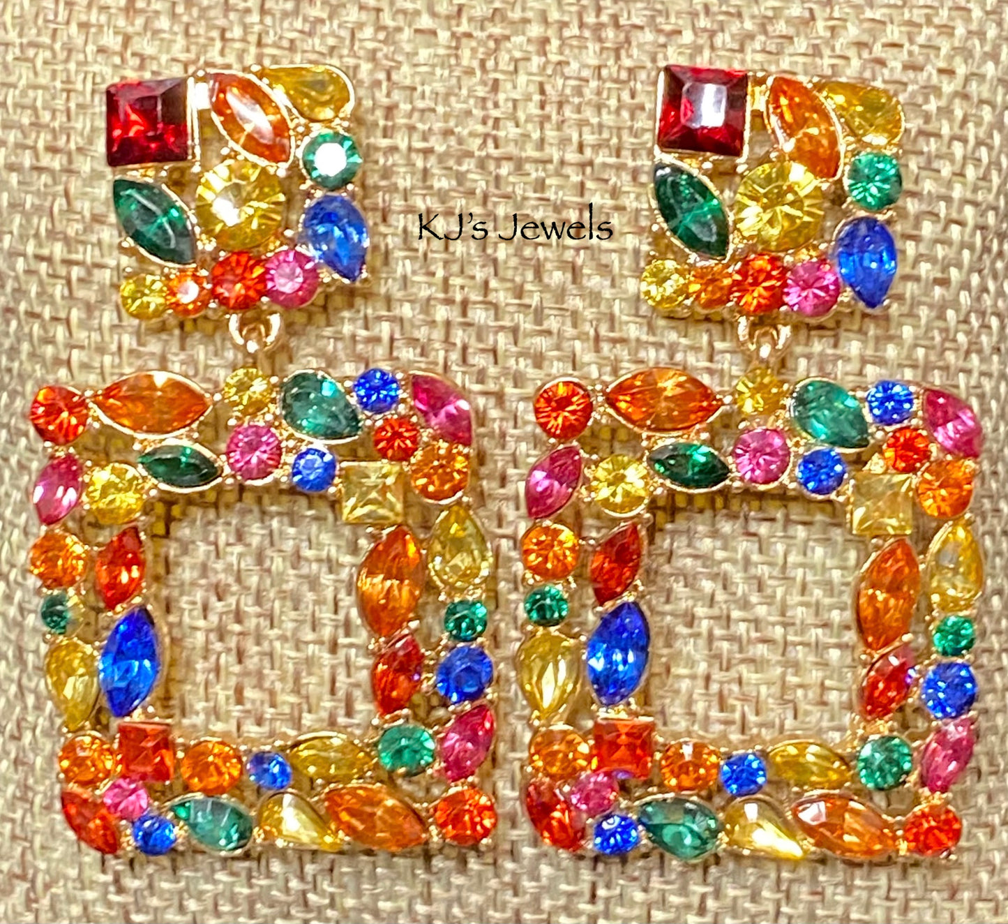 Multi-Colored Crystal Earrings