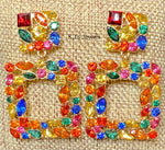 Load image into Gallery viewer, Multi-Colored Crystal Earrings
