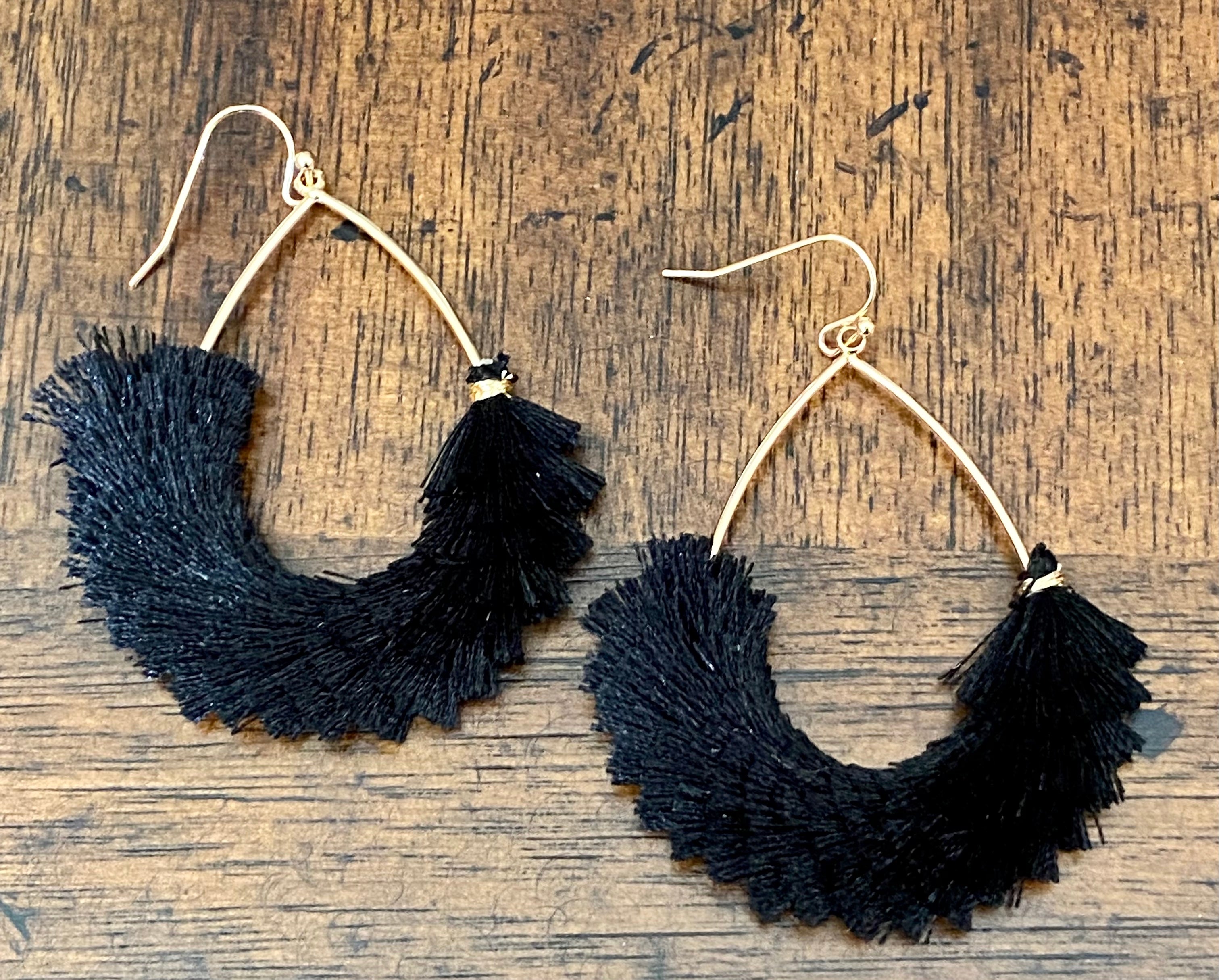 Fringe Tassel Teardrop Earrings