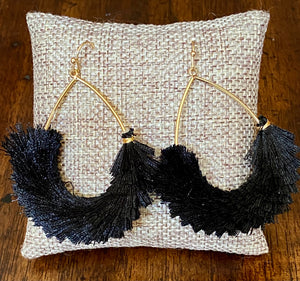 Fringe Tassel Teardrop Earrings