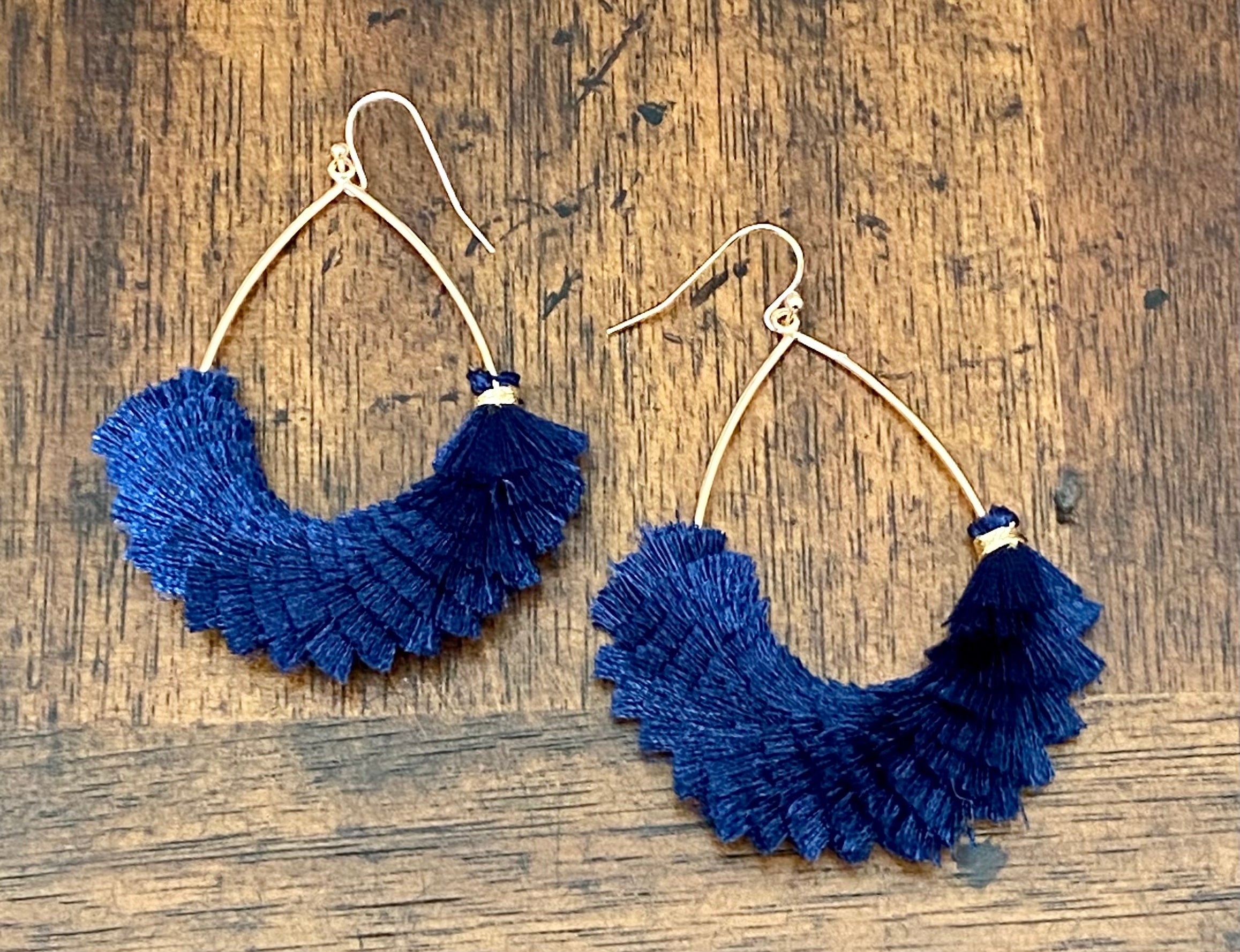 Fringe Tassel Teardrop Earrings