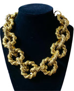Load image into Gallery viewer, Chunky Gold Tone Textured Circle Statement Necklace
