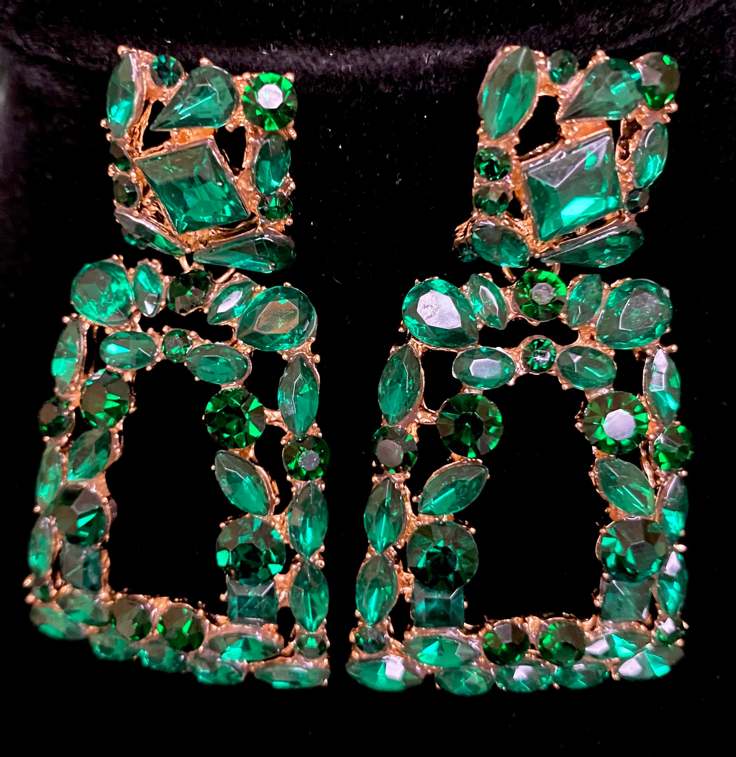 Green Crystal Earrings