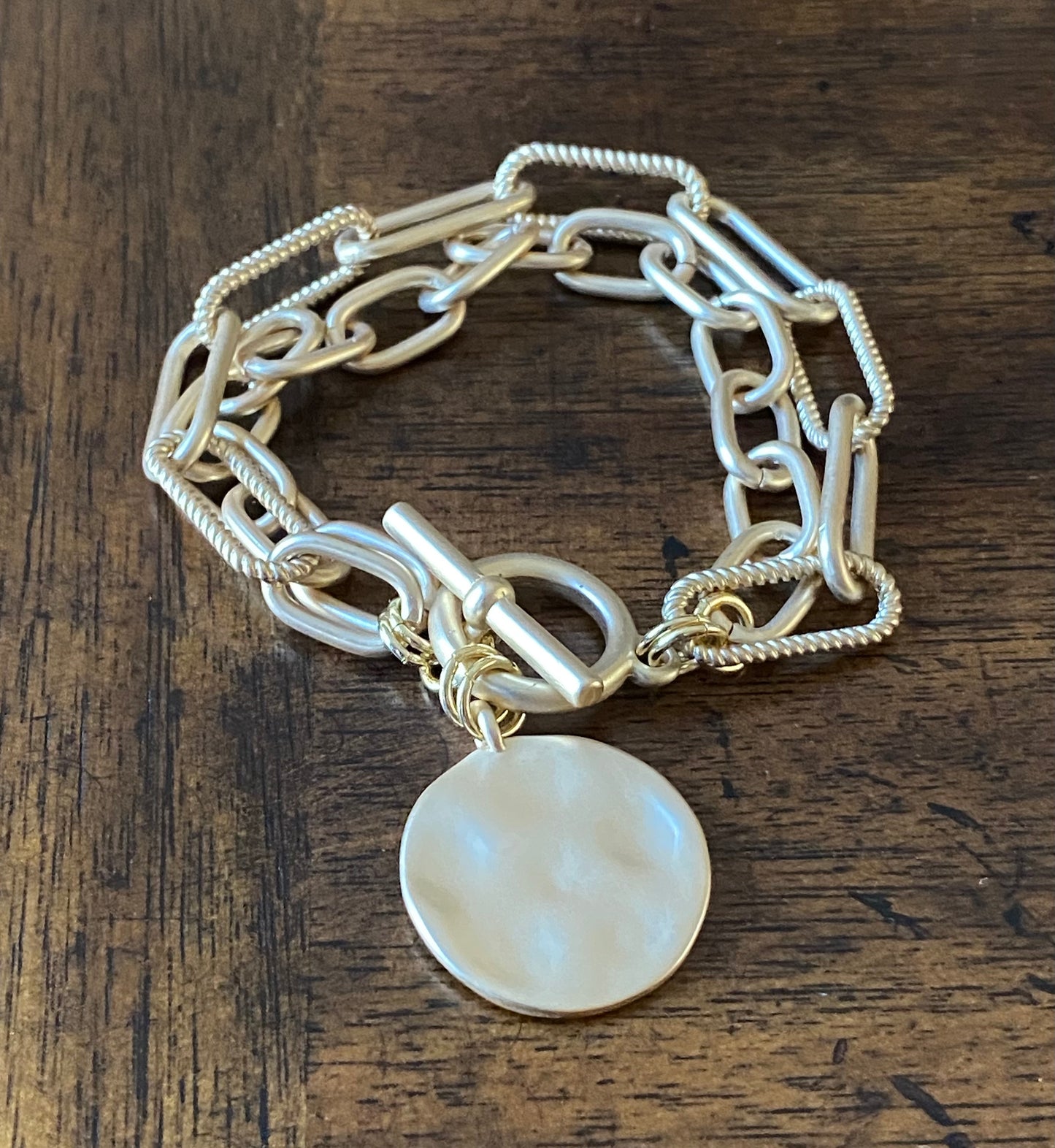 Hammered Medallion Charm Necklace/Bracelet/Earrings