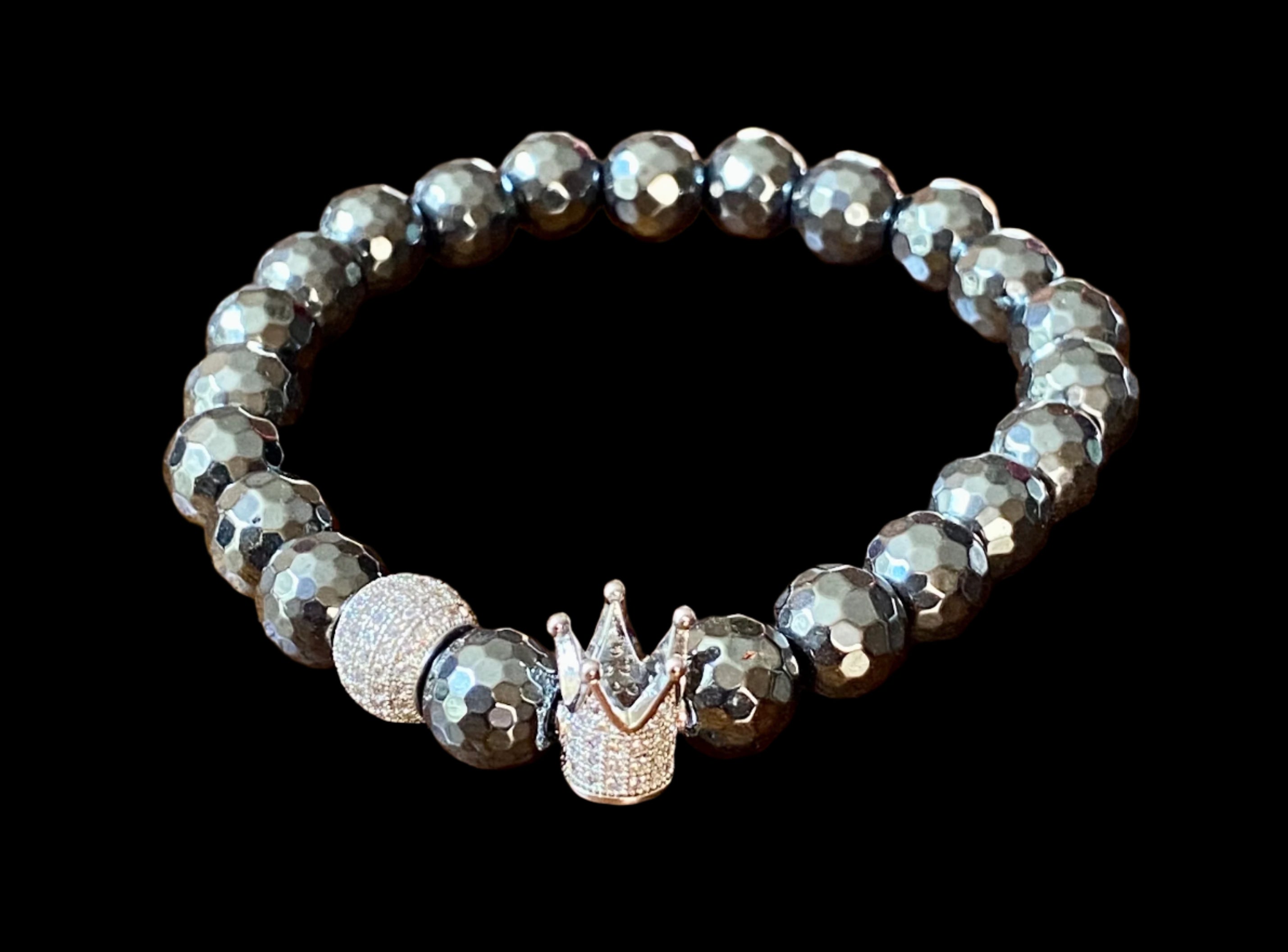 Men's Hematite Crown Bracelet