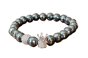 Men's Hematite Crown Bracelet