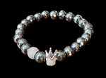 Load image into Gallery viewer, Men&#39;s Hematite Crown Bracelet
