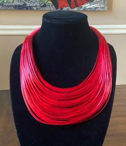 Ladies' Layered Leather Rope Collar Necklace