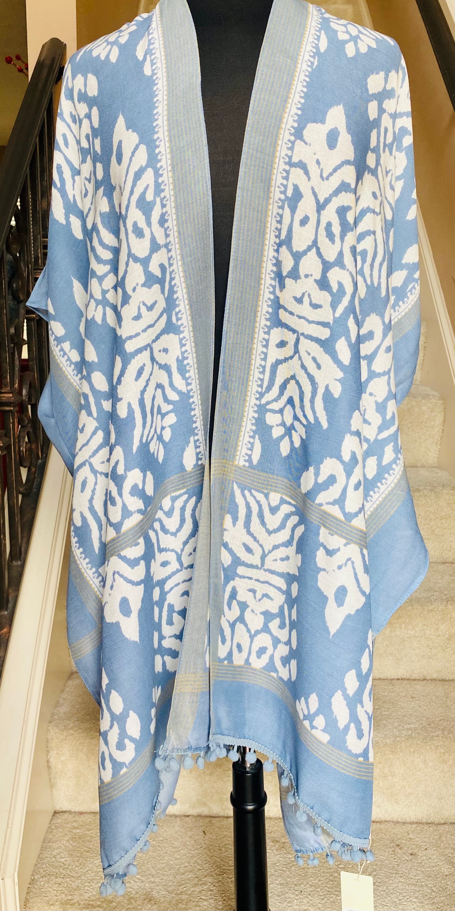 Ikat Tassel Kimono/Cover-up/Poncho