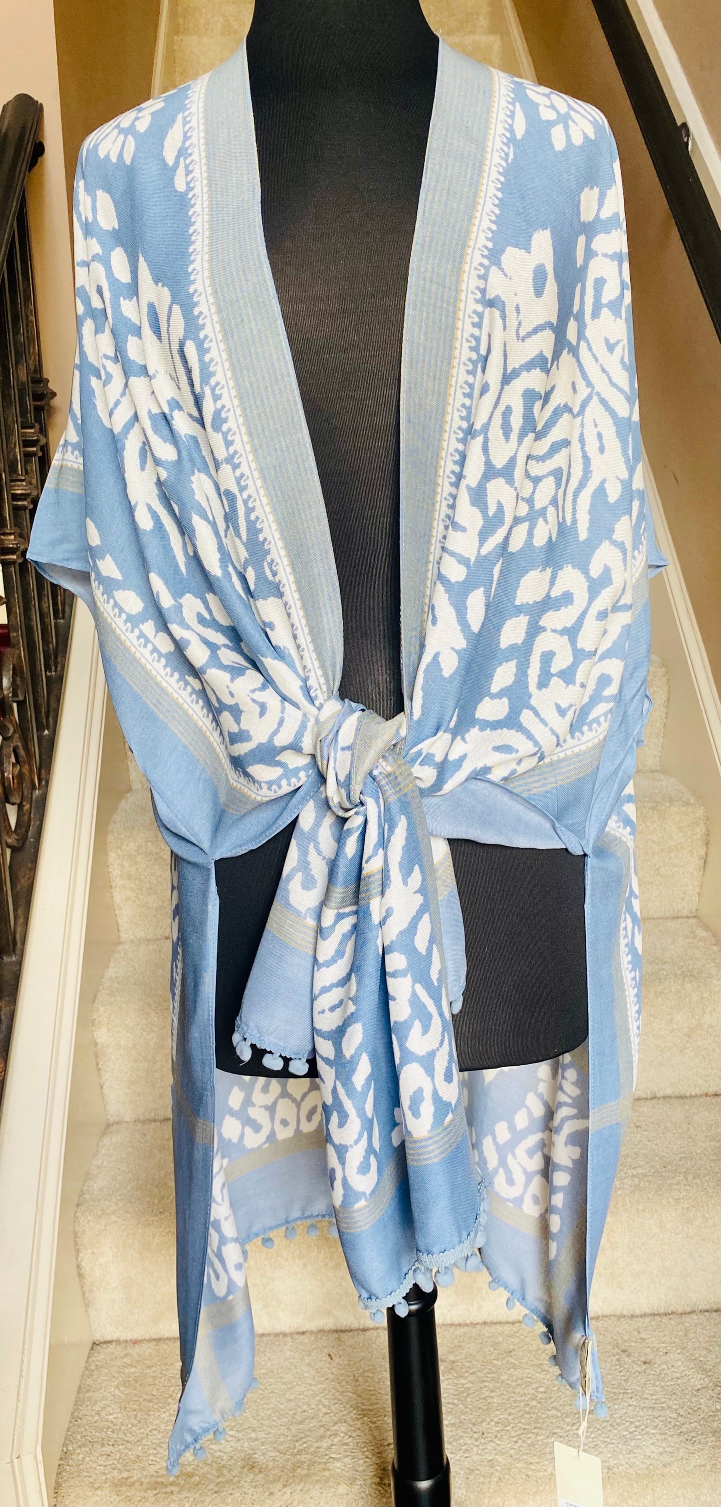 Ikat Tassel Kimono/Cover-up/Poncho