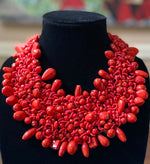 Load image into Gallery viewer, Mixed Bead Statement Bib Necklace
